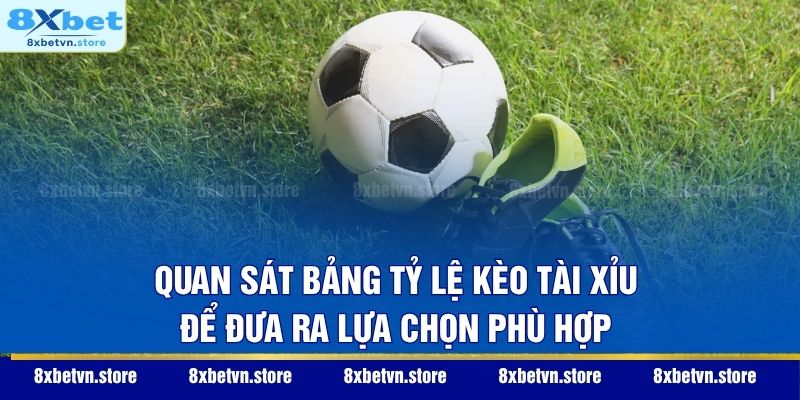 Quan sát bảng tỷ lệ kèo tài xỉu để đưa ra lựa chọn phù hợp